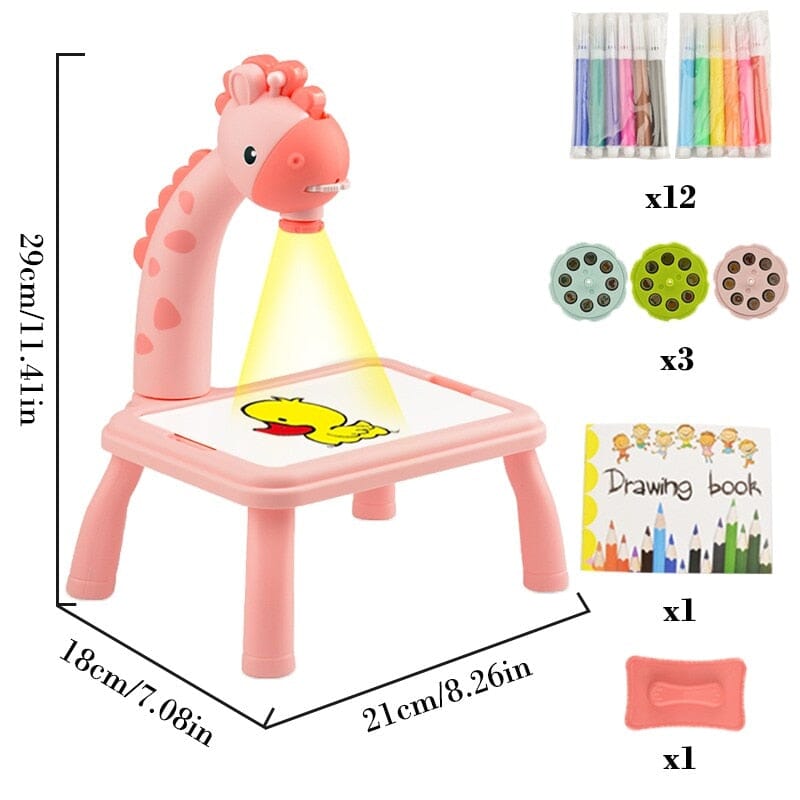 A Mesa Desenhos Interativos Funny Toys com Projetor Led 0 The Vin Importados Pink China 