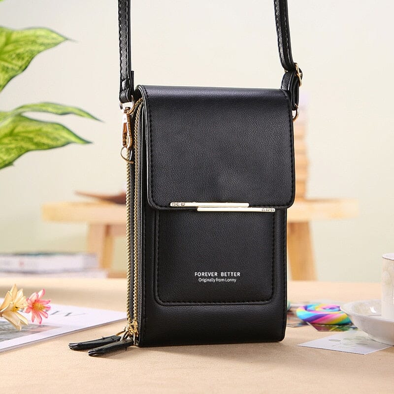 Bolsa de Couro Style 2 em 1 0 The Vin Importados Black 11x5x19CM CN