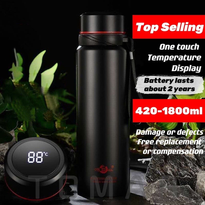 Large Capacity 304 Stainless Steel Vacuum Flask Thermal Bottle for Water,Coffee,With Optional LED, Portable and Ideal,Dropship 0 The Vin Importados 