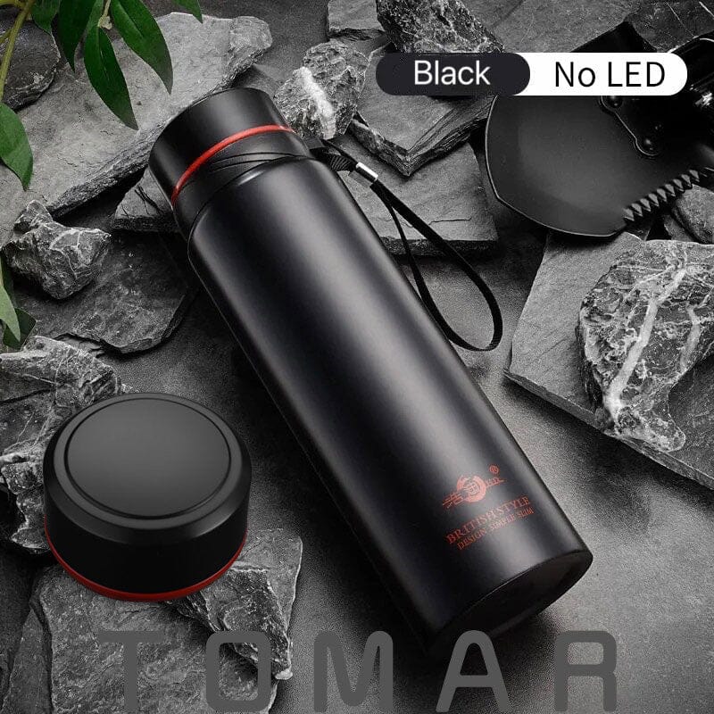 Large Capacity 304 Stainless Steel Vacuum Flask Thermal Bottle for Water,Coffee,With Optional LED, Portable and Ideal,Dropship 0 The Vin Importados Preto - Sem LED 420ml 