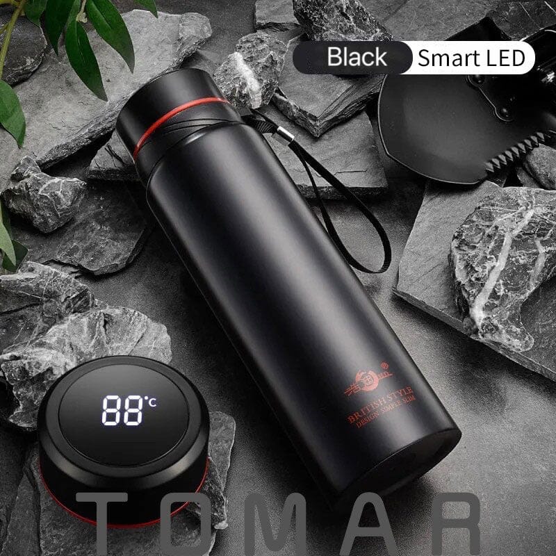 Large Capacity 304 Stainless Steel Vacuum Flask Thermal Bottle for Water,Coffee,With Optional LED, Portable and Ideal,Dropship 0 The Vin Importados Preto - Smart LED 420ml 