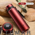 Large Capacity 304 Stainless Steel Vacuum Flask Thermal Bottle for Water,Coffee,With Optional LED, Portable and Ideal,Dropship 0 The Vin Importados Vermelho - Smart LED 420ml 