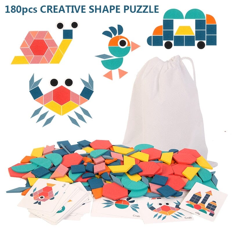 Quebra Cabeça Educativo Forma Geométrica SHAPE PUZZLE 0 The Vin Importados 180pcs NO Box 