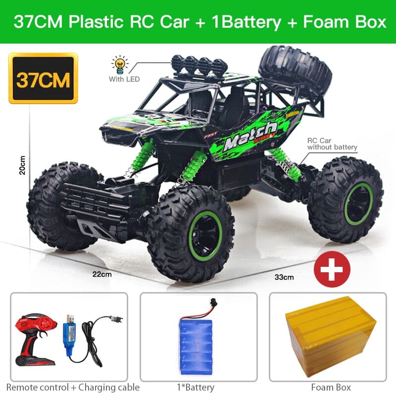 ZWN 1:12 / 1:16 4WD RC Car With Led Lights 2.4G Radio Remote Control Cars Buggy Off-Road Control Trucks Boys Toys for Children 0 The Vin Importados 37CM Green 1B P 