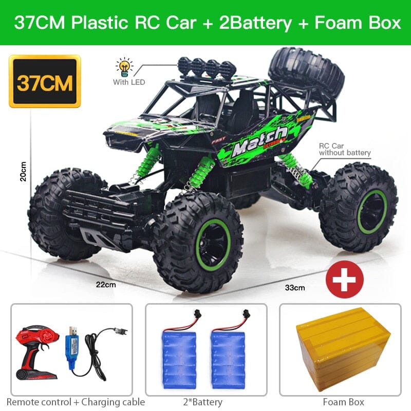 ZWN 1:12 / 1:16 4WD RC Car With Led Lights 2.4G Radio Remote Control Cars Buggy Off-Road Control Trucks Boys Toys for Children 0 The Vin Importados 37CM Green 2B P 