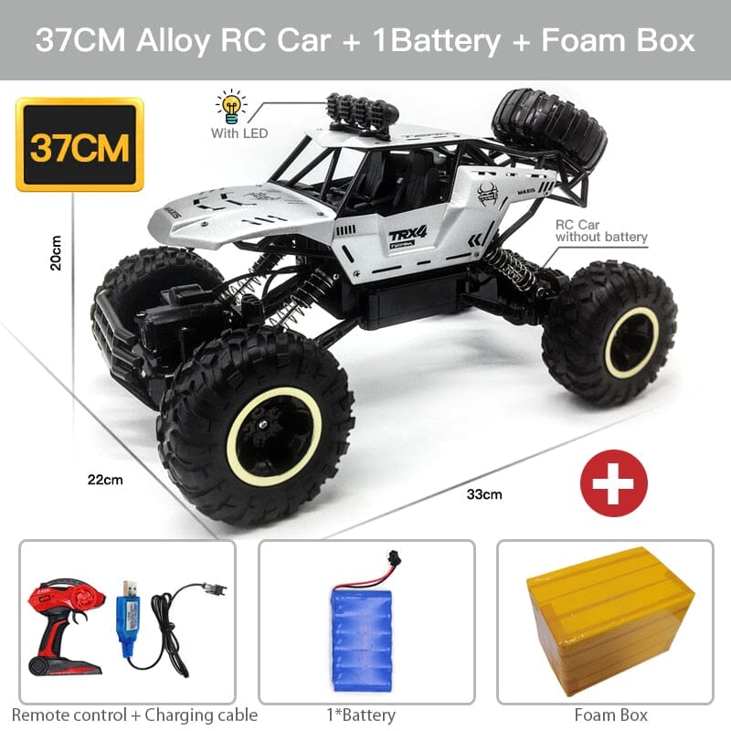 ZWN 1:12 / 1:16 4WD RC Car With Led Lights 2.4G Radio Remote Control Cars Buggy Off-Road Control Trucks Boys Toys for Children 0 The Vin Importados 37CM Silver 1B Alloy 