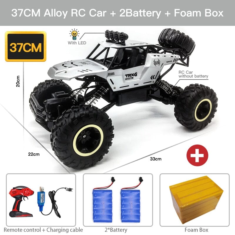 ZWN 1:12 / 1:16 4WD RC Car With Led Lights 2.4G Radio Remote Control Cars Buggy Off-Road Control Trucks Boys Toys for Children 0 The Vin Importados 37CM Silver 2B Alloy 